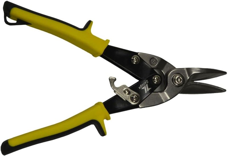 Zeluga 10-223 9-7/8in. Regular Straight Cut Compound Aviation Snip, Yellow/Black - Image 2
